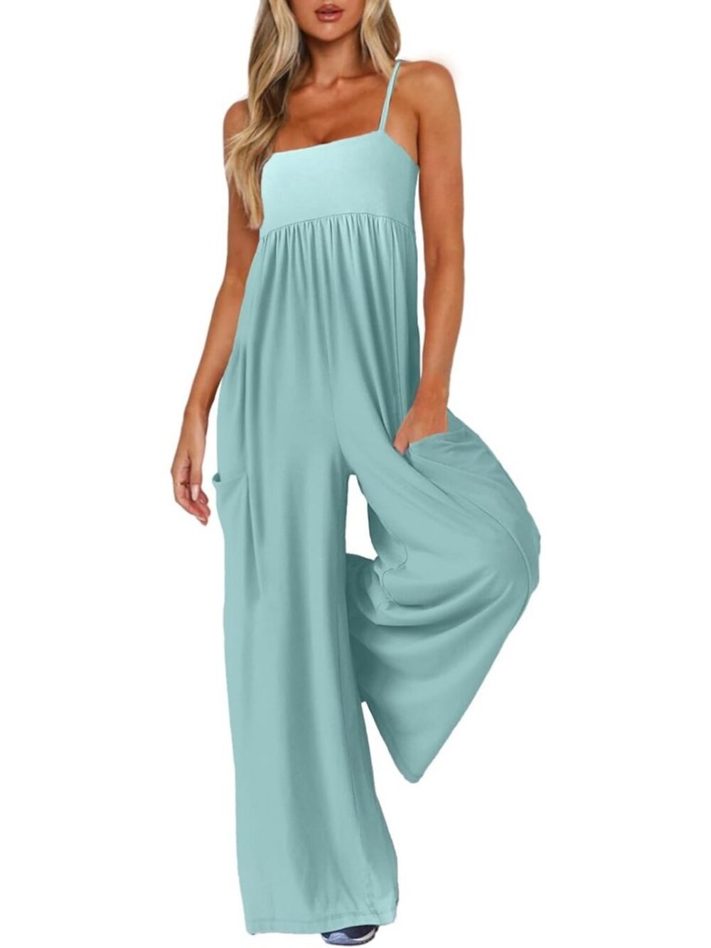Stylish Spaghetti Strap Wide Leg Jumpsuit for Women - Casual Summer Romper with